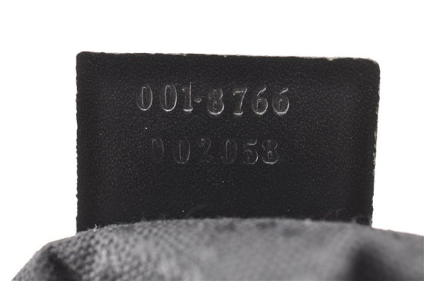 Authentic GUCCI Vintage Shoulder Hand Bag Purse Canvas Leather Black 0897G
