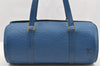 Authentic Louis Vuitton Epi Soufflot Hand Bag Blue M52225 LV 0897I