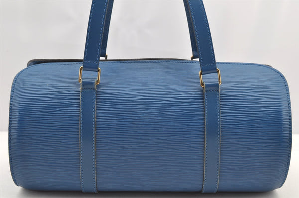 Authentic Louis Vuitton Epi Soufflot Hand Bag Blue M52225 LV 0897I