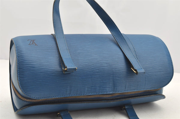 Authentic Louis Vuitton Epi Soufflot Hand Bag Blue M52225 LV 0897I