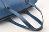 Authentic Louis Vuitton Epi Soufflot Hand Bag Blue M52225 LV 0897I