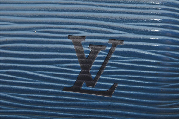 Authentic Louis Vuitton Epi Soufflot Hand Bag Blue M52225 LV 0897I