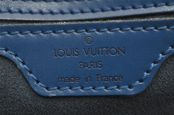 Authentic Louis Vuitton Epi Soufflot Hand Bag Blue M52225 LV 0897I