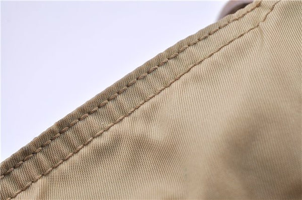 Authentic PRADA Nylon Tessuto Leather Shoulder Tote Bag BR2218 Beige 0898G