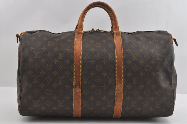 Authentic Louis Vuitton Monogram Keepall Bandouliere 50 M41416 Boston Bag 0898I