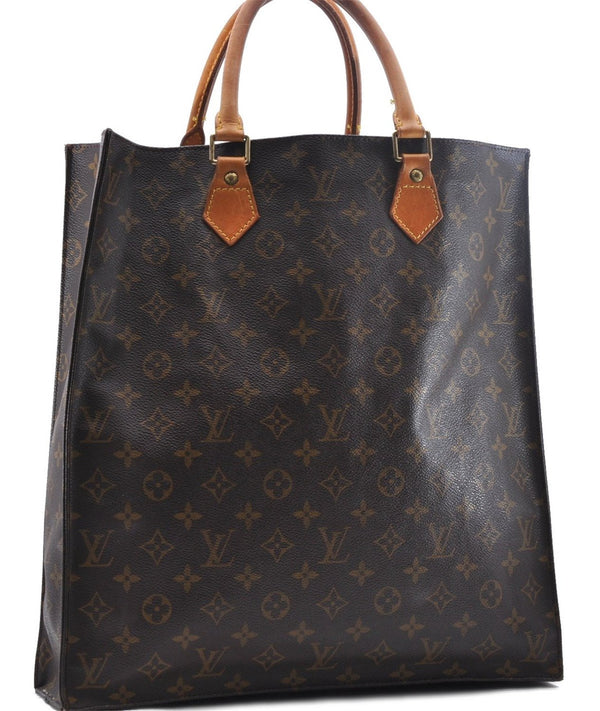 Authentic Louis Vuitton Monogram Sac Plat Hand Bag M51140 LV 0899D