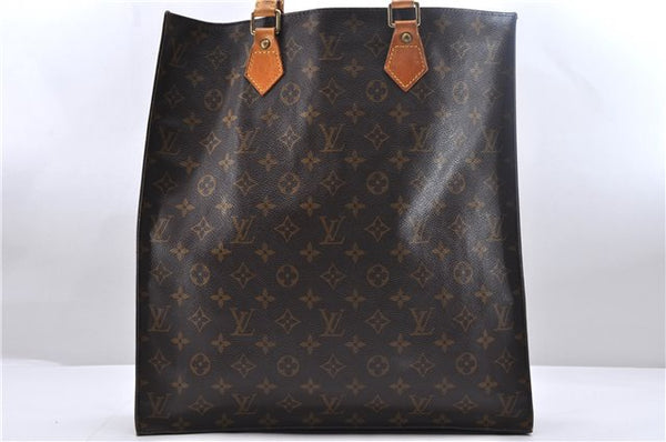 Authentic Louis Vuitton Monogram Sac Plat Hand Bag M51140 LV 0899D