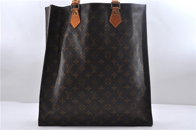 Authentic Louis Vuitton Monogram Sac Plat Hand Bag M51140 LV 0899D