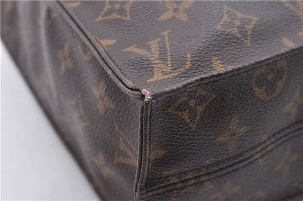 Authentic Louis Vuitton Monogram Sac Plat Hand Bag M51140 LV 0899D