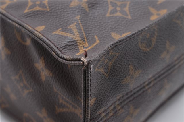 Authentic Louis Vuitton Monogram Sac Plat Hand Bag M51140 LV 0899D