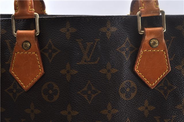 Authentic Louis Vuitton Monogram Sac Plat Hand Bag M51140 LV 0899D