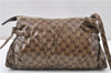 Authentic GUCCI GG Crystal Hysteria Clutch Bag PVC Leather 197015 Brown 0899G