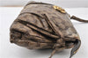 Authentic GUCCI GG Crystal Hysteria Clutch Bag PVC Leather 197015 Brown 0899G