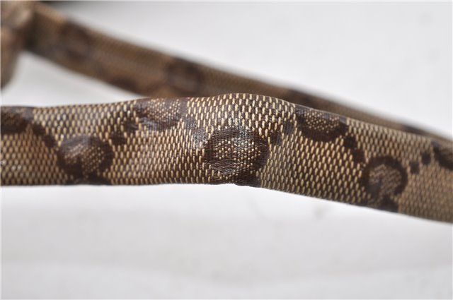 Authentic GUCCI GG Crystal Hysteria Clutch Bag PVC Leather 197015 Brown 0899G