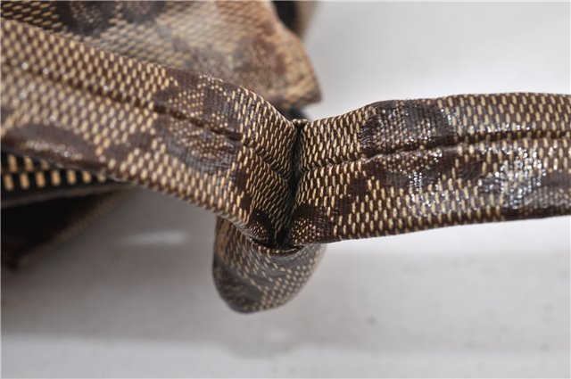 Authentic GUCCI GG Crystal Hysteria Clutch Bag PVC Leather 197015 Brown 0899G