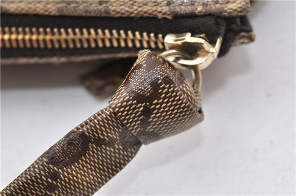 Authentic GUCCI GG Crystal Hysteria Clutch Bag PVC Leather 197015 Brown 0899G