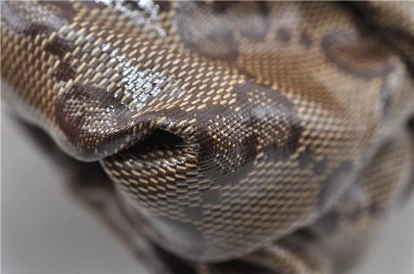 Authentic GUCCI GG Crystal Hysteria Clutch Bag PVC Leather 197015 Brown 0899G