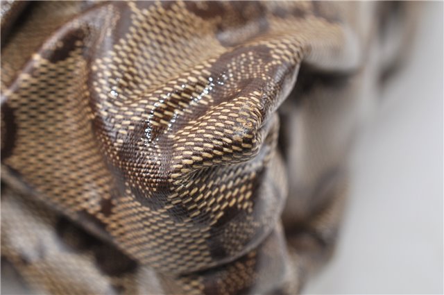 Authentic GUCCI GG Crystal Hysteria Clutch Bag PVC Leather 197015 Brown 0899G