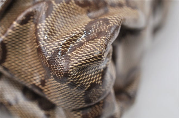 Authentic GUCCI GG Crystal Hysteria Clutch Bag PVC Leather 197015 Brown 0899G