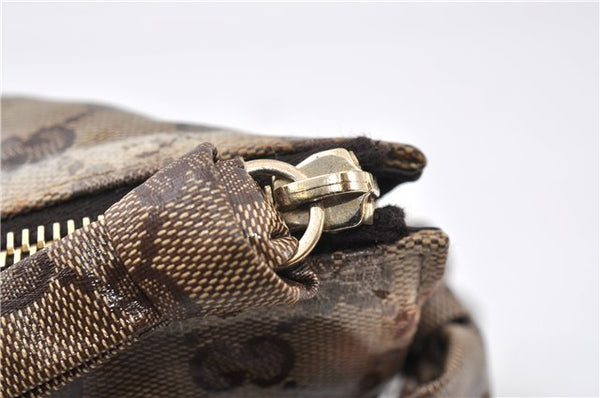 Authentic GUCCI GG Crystal Hysteria Clutch Bag PVC Leather 197015 Brown 0899G