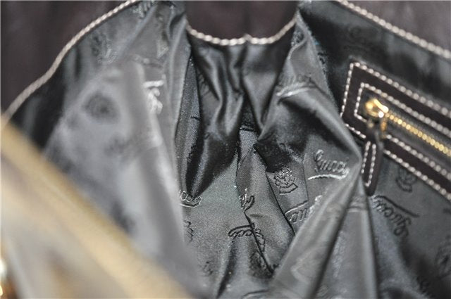 Authentic GUCCI GG Crystal Hysteria Clutch Bag PVC Leather 197015 Brown 0899G