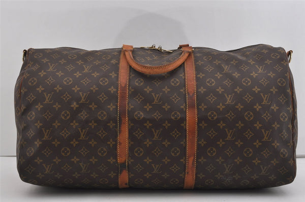 Authentic Louis Vuitton Monogram Keepall Bandouliere 60 M41412 Boston Bag 0899I