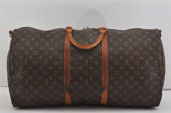 Authentic Louis Vuitton Monogram Keepall Bandouliere 60 M41412 Boston Bag 0899I