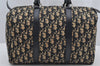Authentic Christian Dior Trotter Hand Boston Bag Canvas Leather Blue 0900I