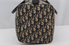 Authentic Christian Dior Trotter Hand Boston Bag Canvas Leather Blue 0900I