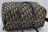 Authentic Christian Dior Trotter Hand Boston Bag Canvas Leather Blue 0900I