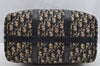 Authentic Christian Dior Trotter Hand Boston Bag Canvas Leather Blue 0900I