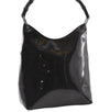 Authentic GUCCI Vintage Bamboo Shoulder Bag Purse Enamel Black 0901G