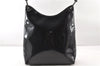 Authentic GUCCI Vintage Bamboo Shoulder Bag Purse Enamel Black 0901G