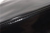 Authentic GUCCI Vintage Bamboo Shoulder Bag Purse Enamel Black 0901G