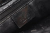 Authentic GUCCI Vintage Bamboo Shoulder Bag Purse Enamel Black 0901G