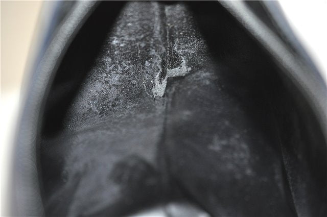 Authentic GUCCI Vintage Bamboo Shoulder Bag Purse Enamel Black 0901G