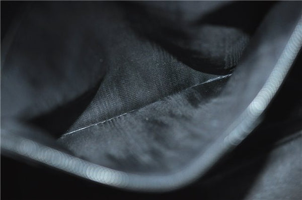 Authentic GUCCI Vintage Bamboo Shoulder Bag Purse Enamel Black 0901G