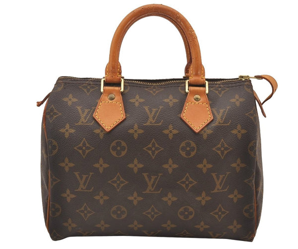 Authentic Louis Vuitton Monogram Speedy 25 Boston Hand Bag M41528 LV 0901I