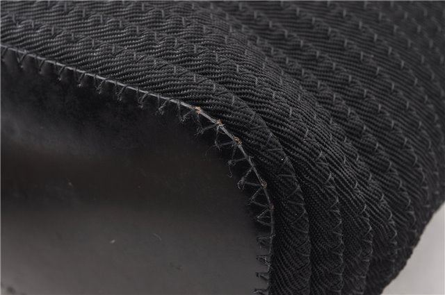 Authentic GUCCI Vintage Bamboo 2Way Shoulder Tote Bag Nylon Enamel Black 0902G