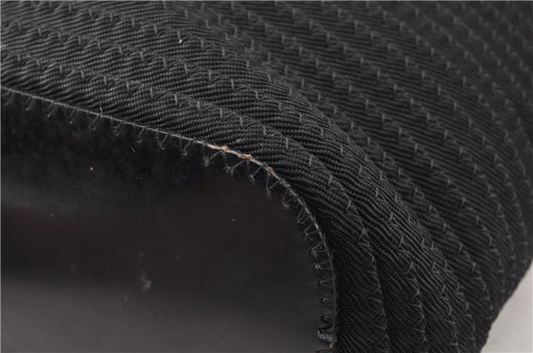 Authentic GUCCI Vintage Bamboo 2Way Shoulder Tote Bag Nylon Enamel Black 0902G