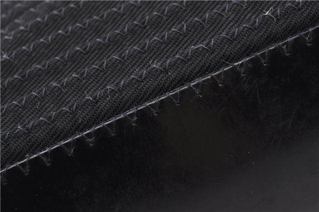 Authentic GUCCI Vintage Bamboo 2Way Shoulder Tote Bag Nylon Enamel Black 0902G