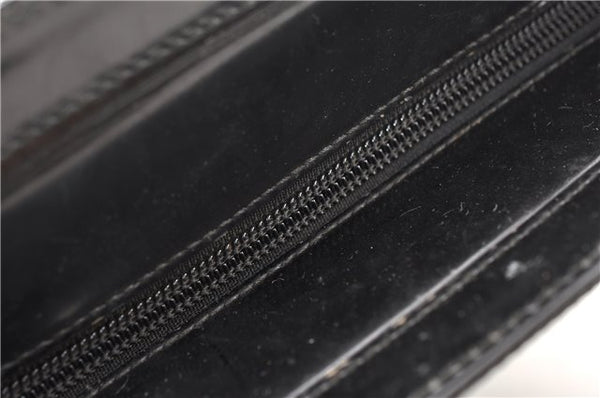 Authentic GUCCI Vintage Bamboo 2Way Shoulder Tote Bag Nylon Enamel Black 0902G