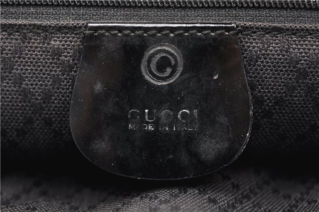 Authentic GUCCI Vintage Bamboo 2Way Shoulder Tote Bag Nylon Enamel Black 0902G