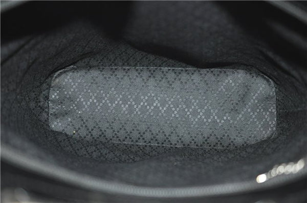 Authentic GUCCI Vintage Bamboo 2Way Shoulder Tote Bag Nylon Enamel Black 0902G