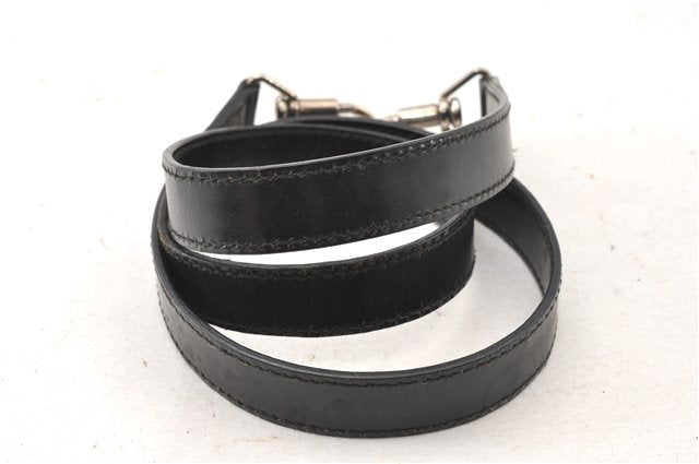 Authentic GUCCI Vintage Bamboo 2Way Shoulder Tote Bag Nylon Enamel Black 0902G