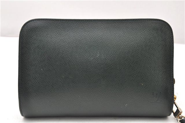 Authentic Louis Vuitton Taiga Baikal Clutch Bag Green M30184 LV 0903G