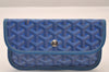 Authentic Goyard Saint Louis Pouch Purse PVC Leather Blue 0905I