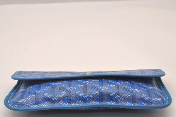 Authentic Goyard Saint Louis Pouch Purse PVC Leather Blue 0905I