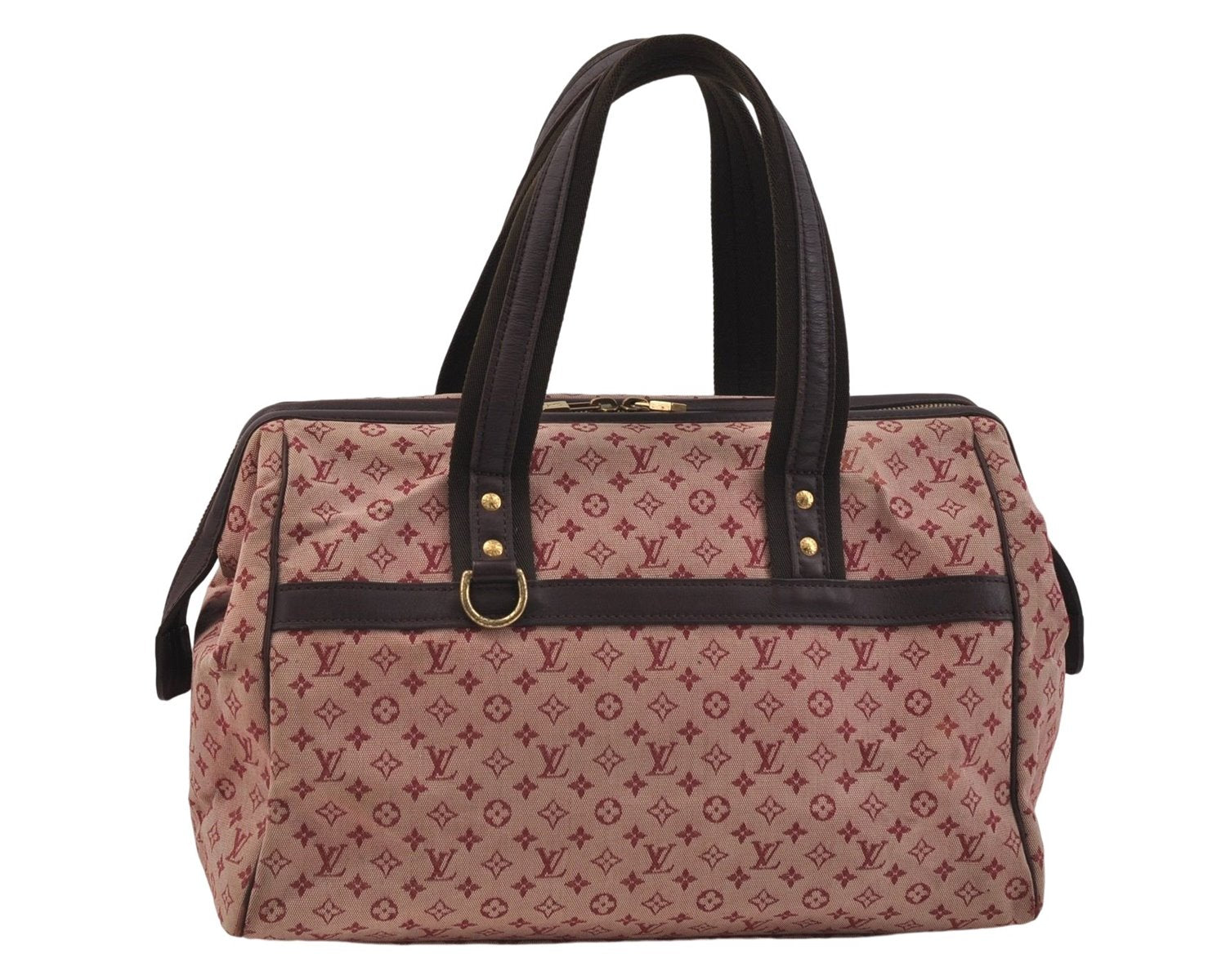 Authentic Louis Vuitton Monogram Mini Josephine GM Hand Bag Pink M92213 LV 0906E