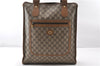 Authentic GUCCI Web Sherry Line Shoulder Tote Bag GG PVC Leather Brown 0906G